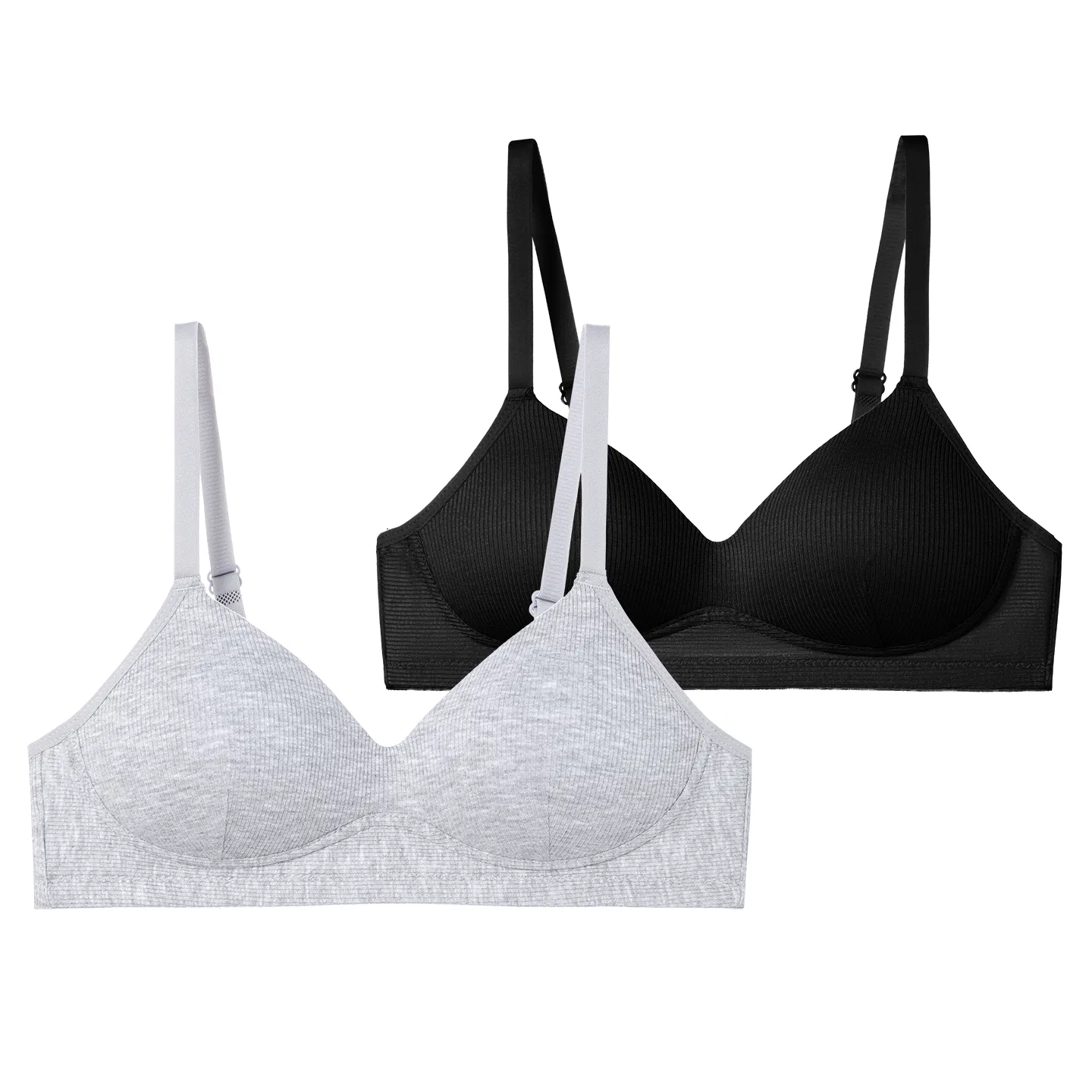Детское бюстгальтер для девочек без косточек Red Bean, Black + Heather Grey