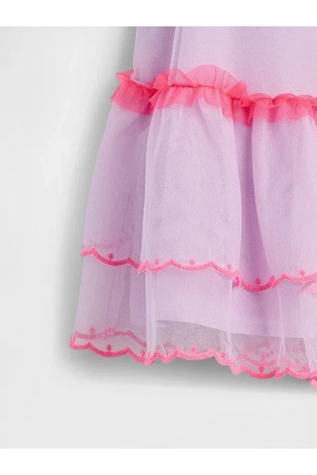 Детское платье для девочек из тюля с принтом Baby girl purple baby layered tulle dress Gap, Purple-000 — фото 2