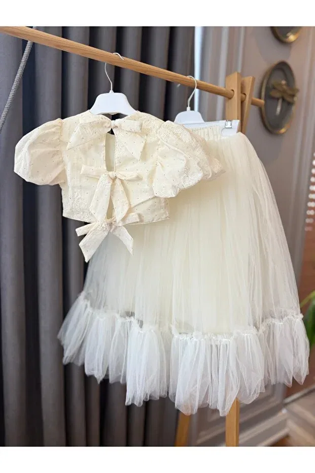 Платье для девочек с принтом Baby Aden, Nude Color