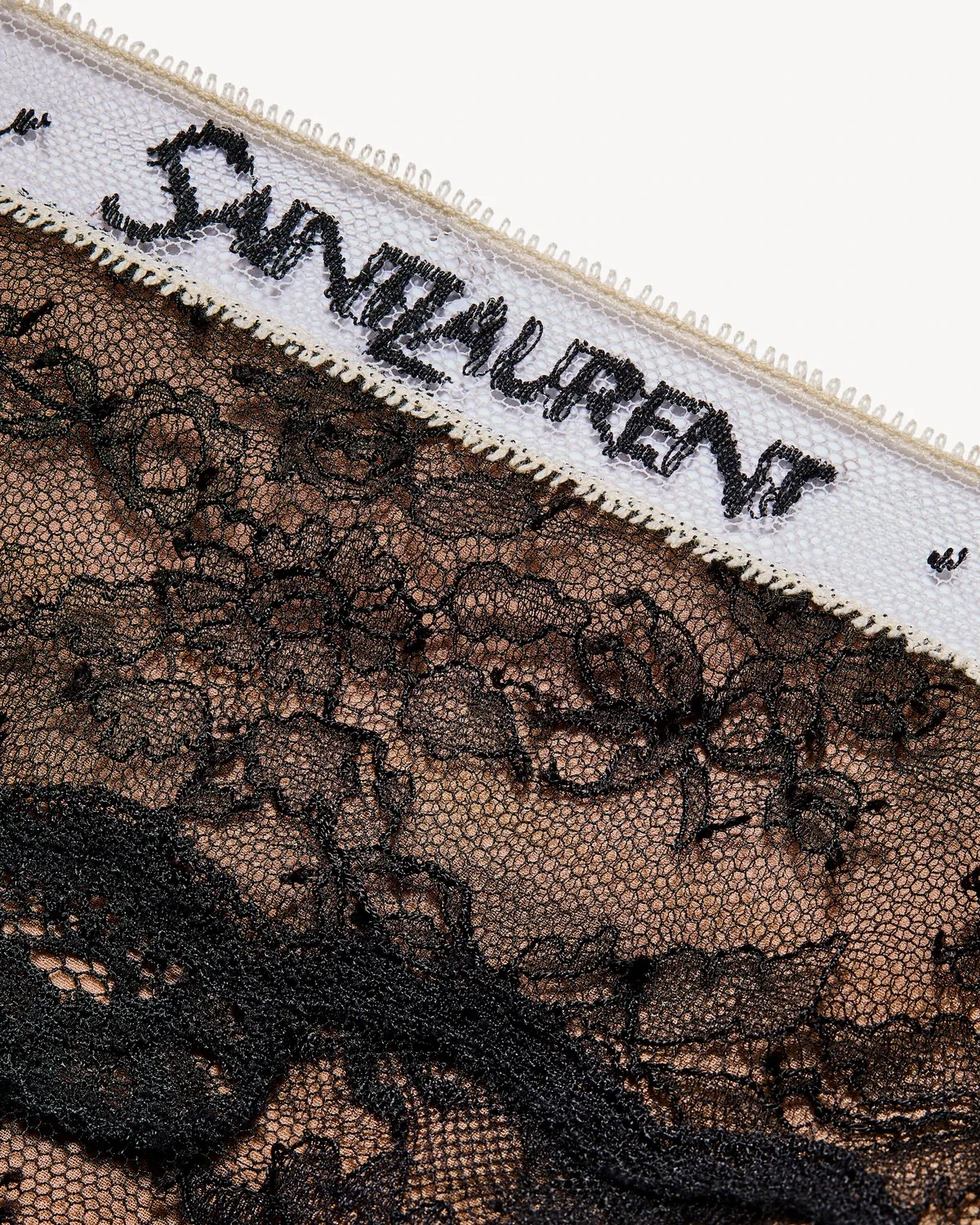 SAINT LAURENT кружевное платье-комбинация, черный — фото 3