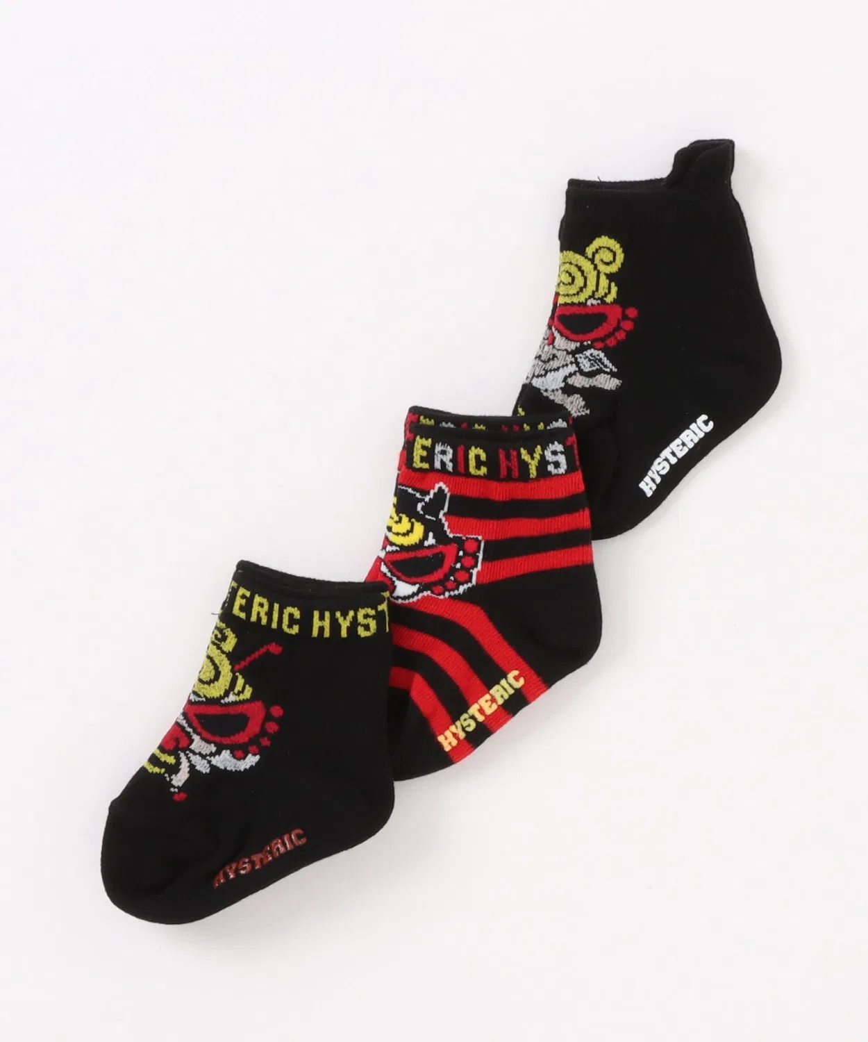 Детские носки-комплект 3 пары с принтом ALL STARS BABY HYSTERIC MINI, Black