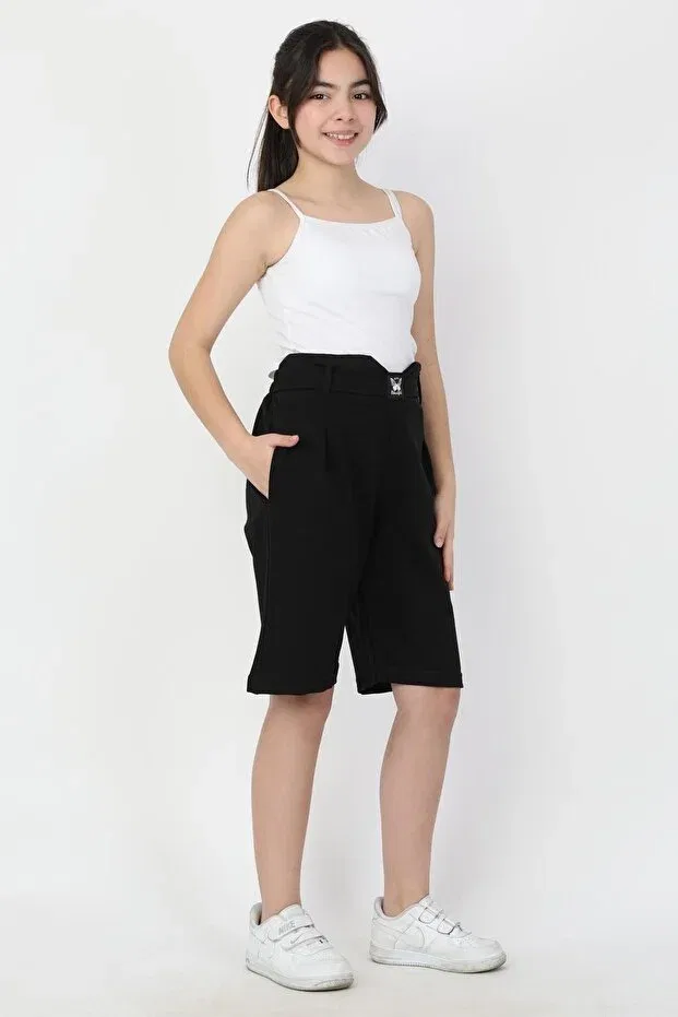 Детские шорты для девочек хлопковые Sports Capri Asyakids Club, Black — фото 3