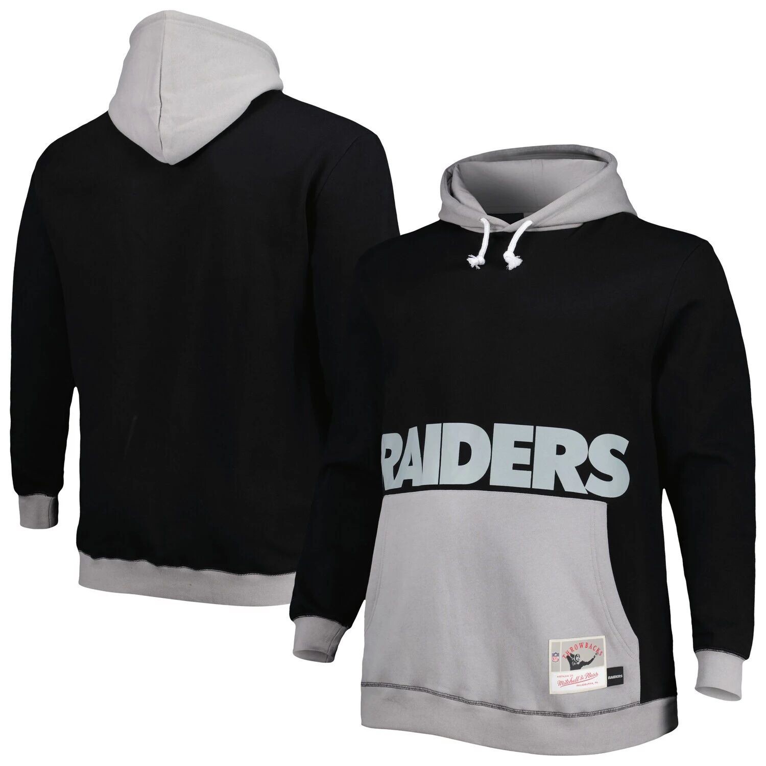 

Мужской пуловер с капюшоном Mitchell & Ness черного/серебристого цвета Las Vegas Raiders Big & Tall Big Face, Черный, Мужской пуловер с капюшоном Mitchell & Ness черного/серебристого цвета Las Vegas Raiders Big & Tall Big Face