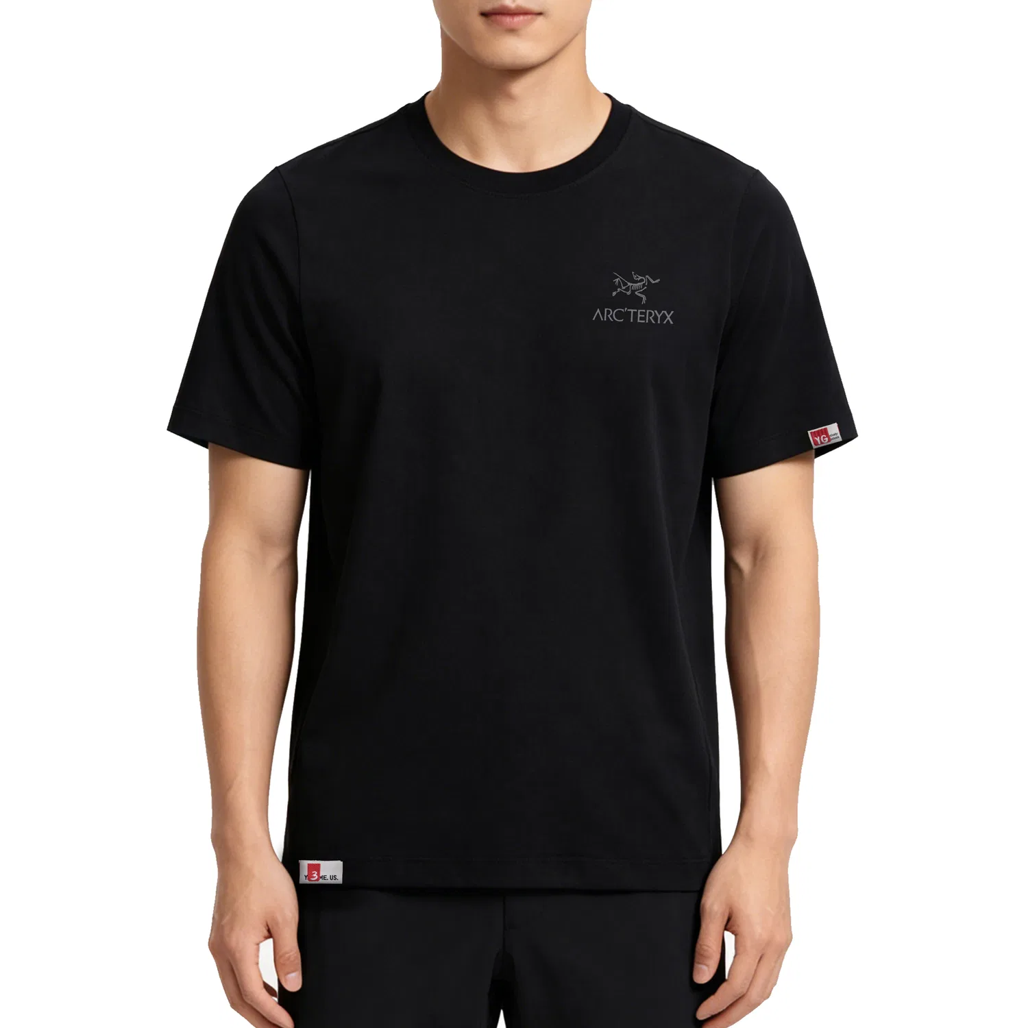 Женская футболка с принтом KRAGG SL COTTON EMBLEM CREW SS Arcteryx, черный — фото 4