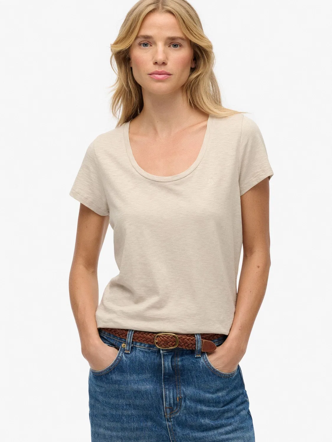 Футболка с круглым вырезом, Regular Superdry, Nude — фото 2