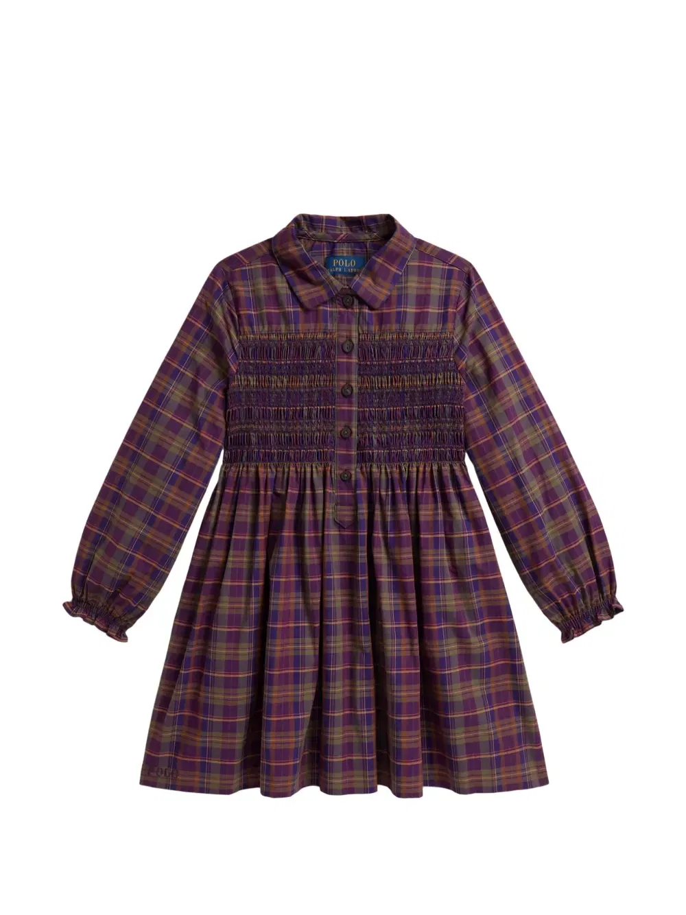 Клетчатое платье Polo Ralph Lauren Kids, фиолетовый