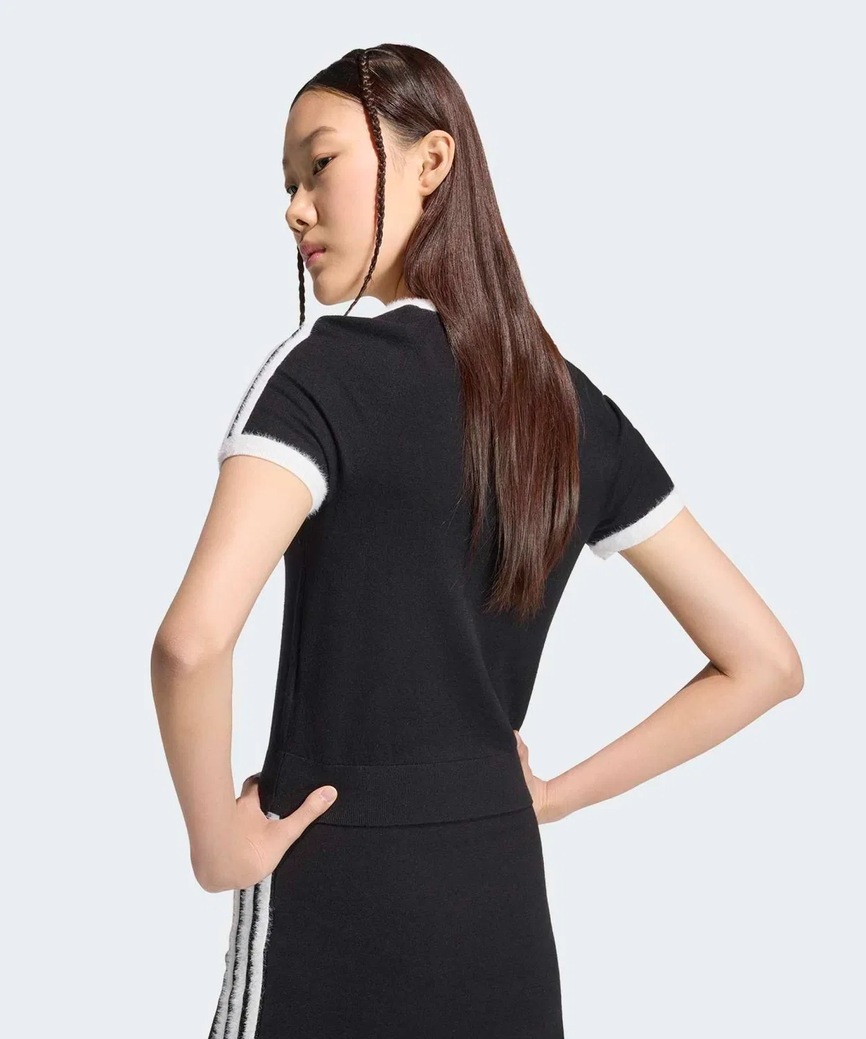 Женская футболка с коротким рукавом Knit T-Shirt Adidas Originals, Черный — фото 2