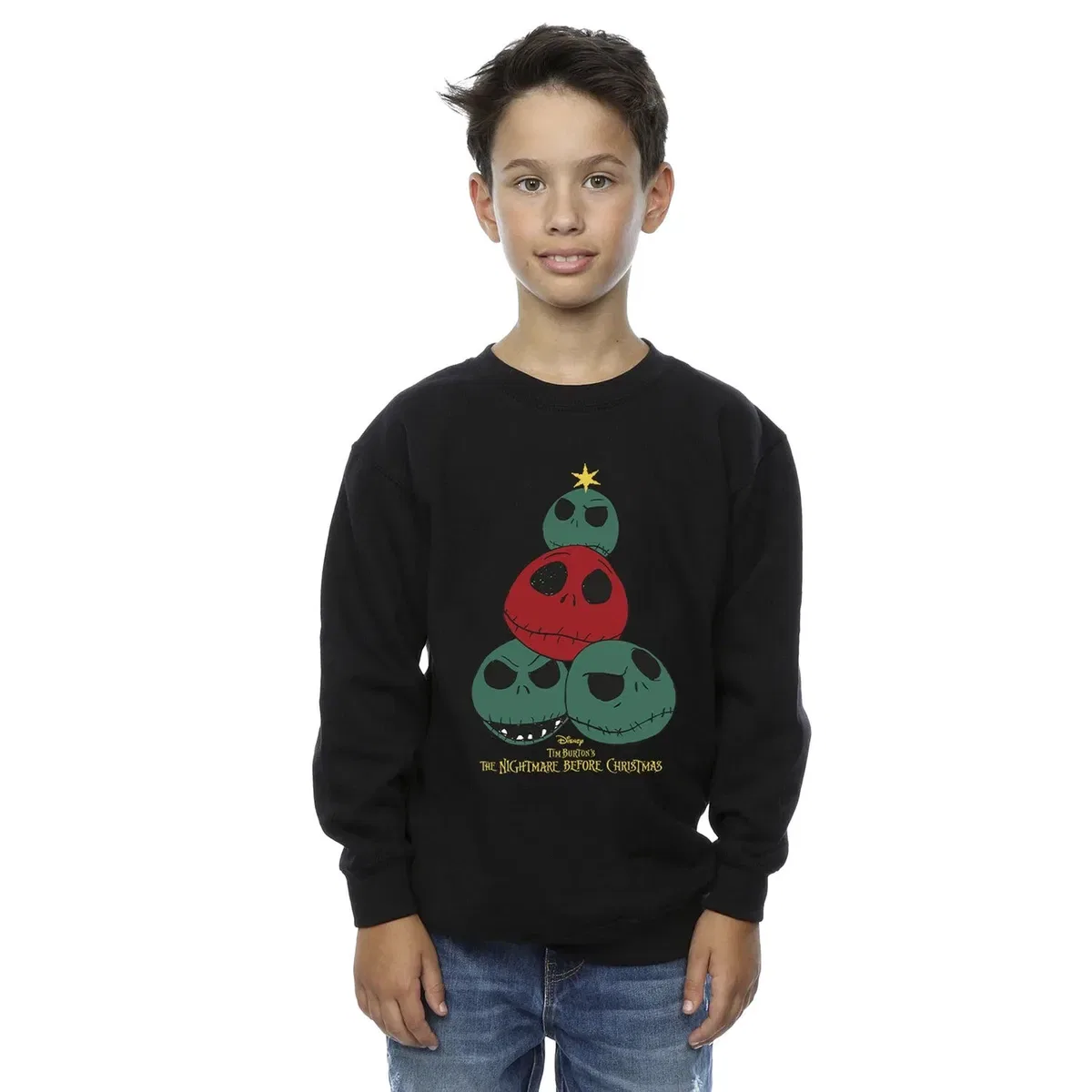 Свитшот с принтом Christmas Tree The Nightmare Before Christmas, Black