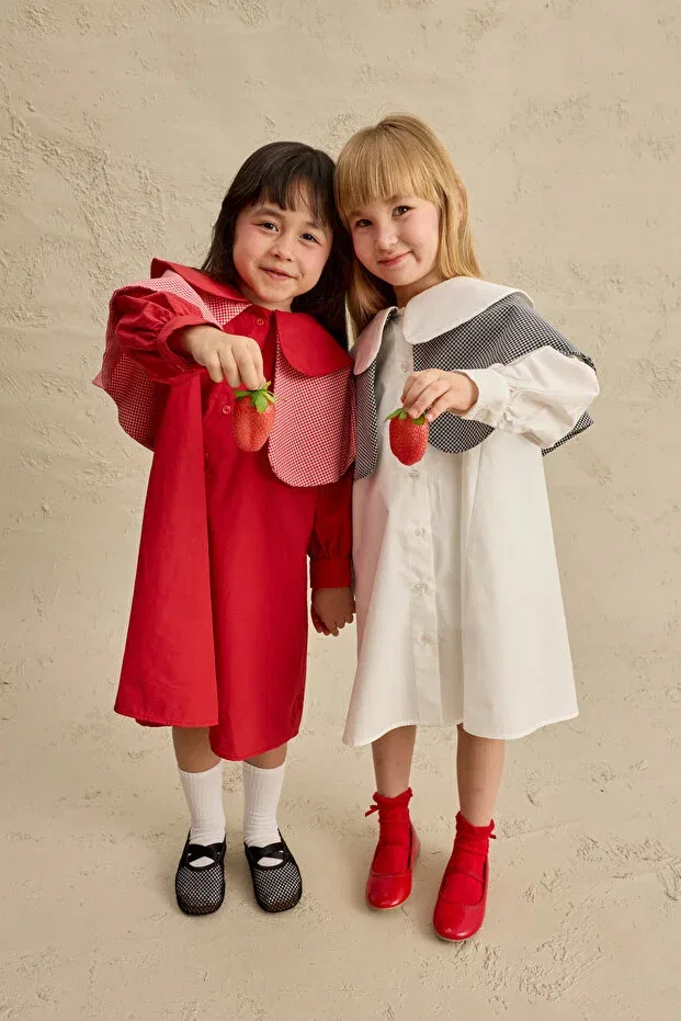 Детское платье для девочек с длинным рукавом Fahhar Kids, Red