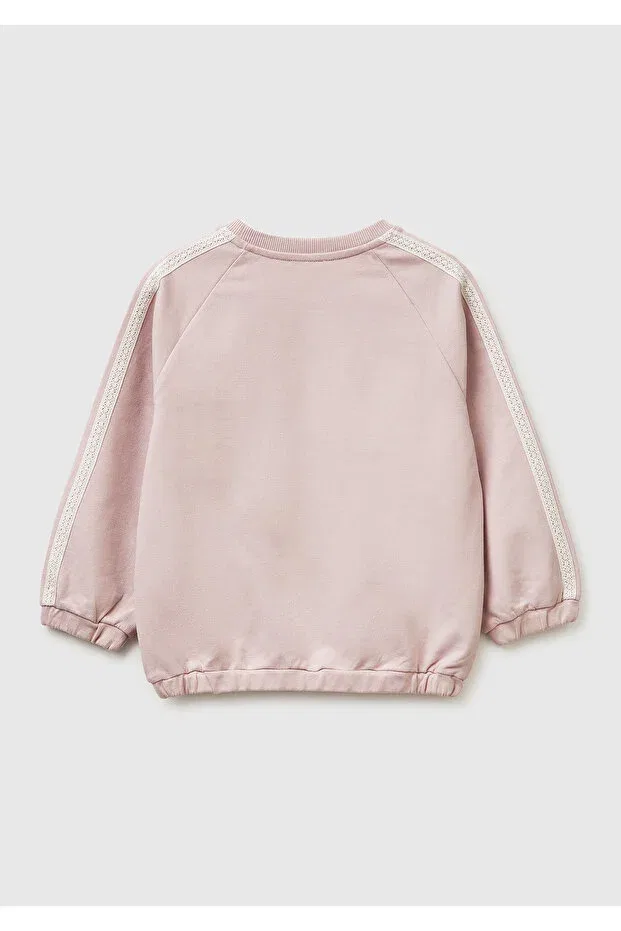 Детские свитшот для девочек с вышивкой United Colors Of Benetton, Dried Rose — фото 2
