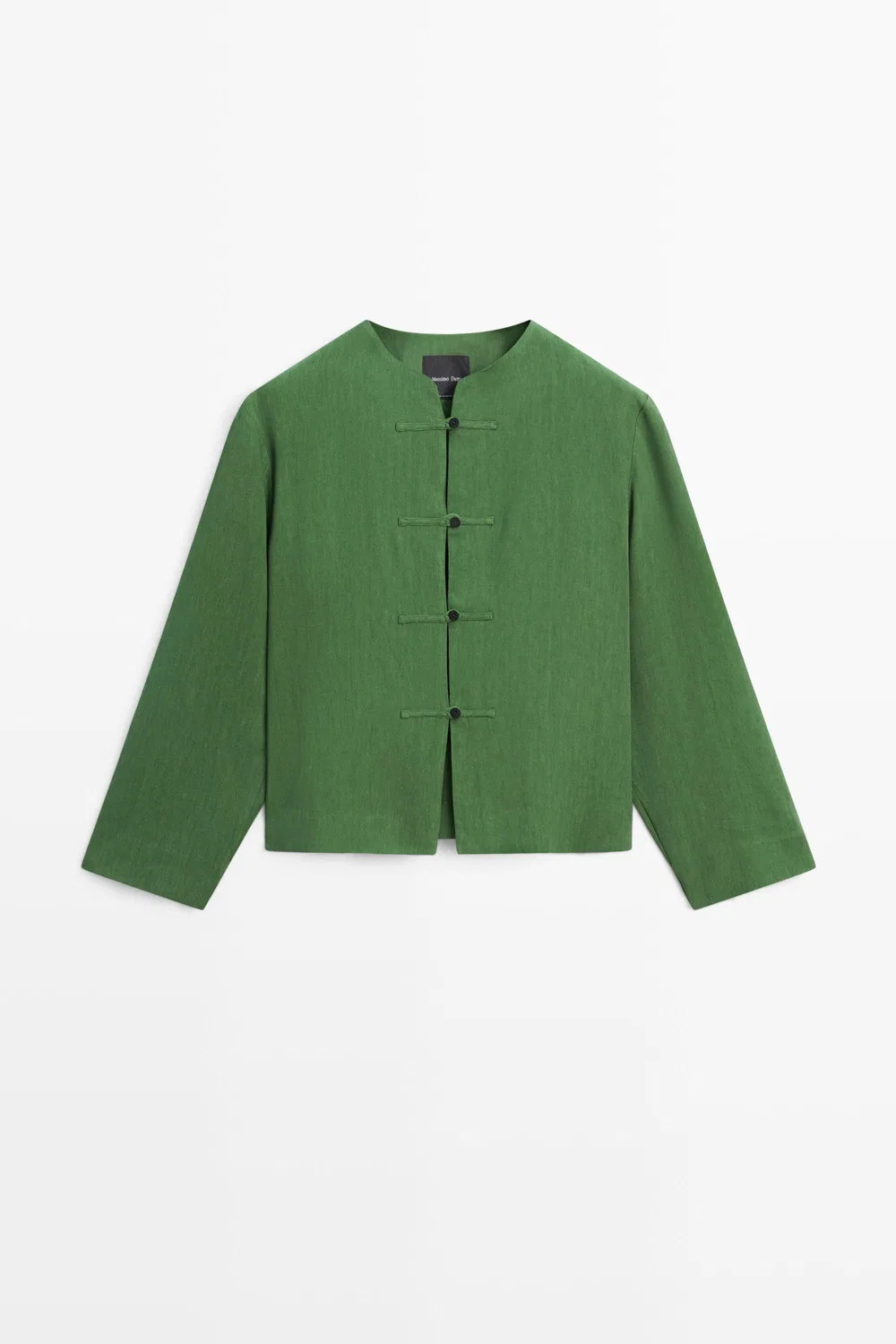 Рубашка-оверсайз Massimo Dutti Total Look Flowing With Button Details, синевато-зеленый — фото 2