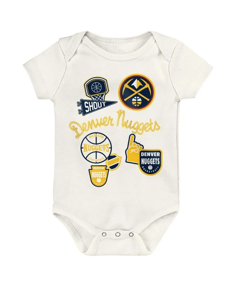 Комплект боди с коротким рукавом для малышей Denver Nuggets Littlest Player Outerstuff, Navy Gold — фото 3