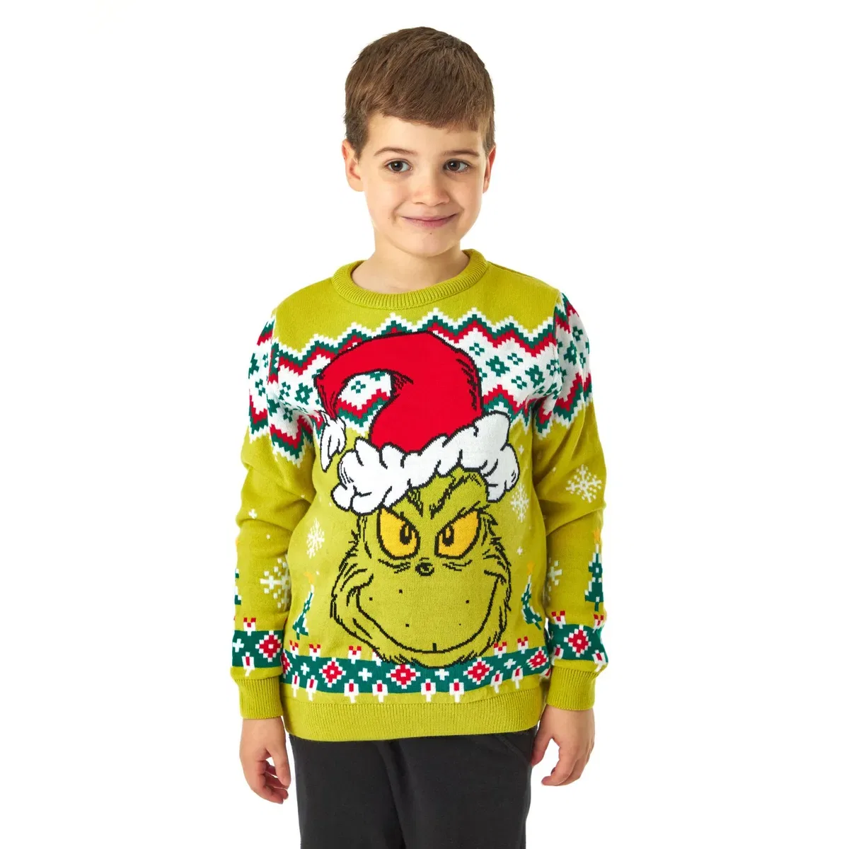 Детский свитшот с рождественским принтом The Grinch, Green