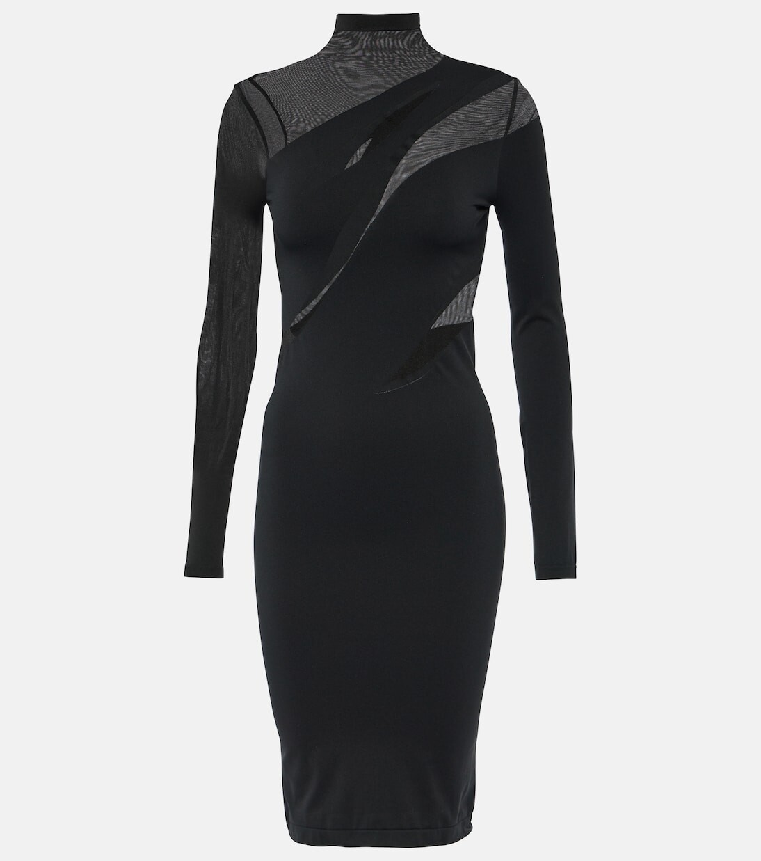 

Прозрачное непрозрачное платье миди Wolford, черный