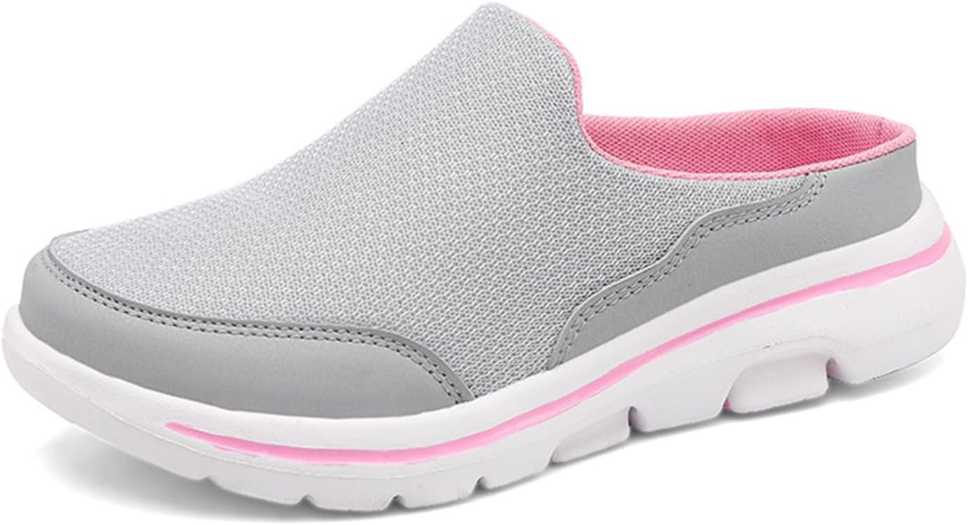 

Женские и мужские мюли и клоги Kubbon Slip On с дышащей сеткой, прогулочные мюли-кроссовки, без задника, походная обувь для путешествий, закрытые тапочки, серый