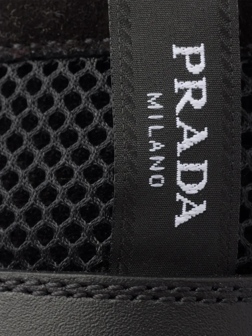 Мюли Prax из сетчатой ткани и кожи Prada, черный — фото 4