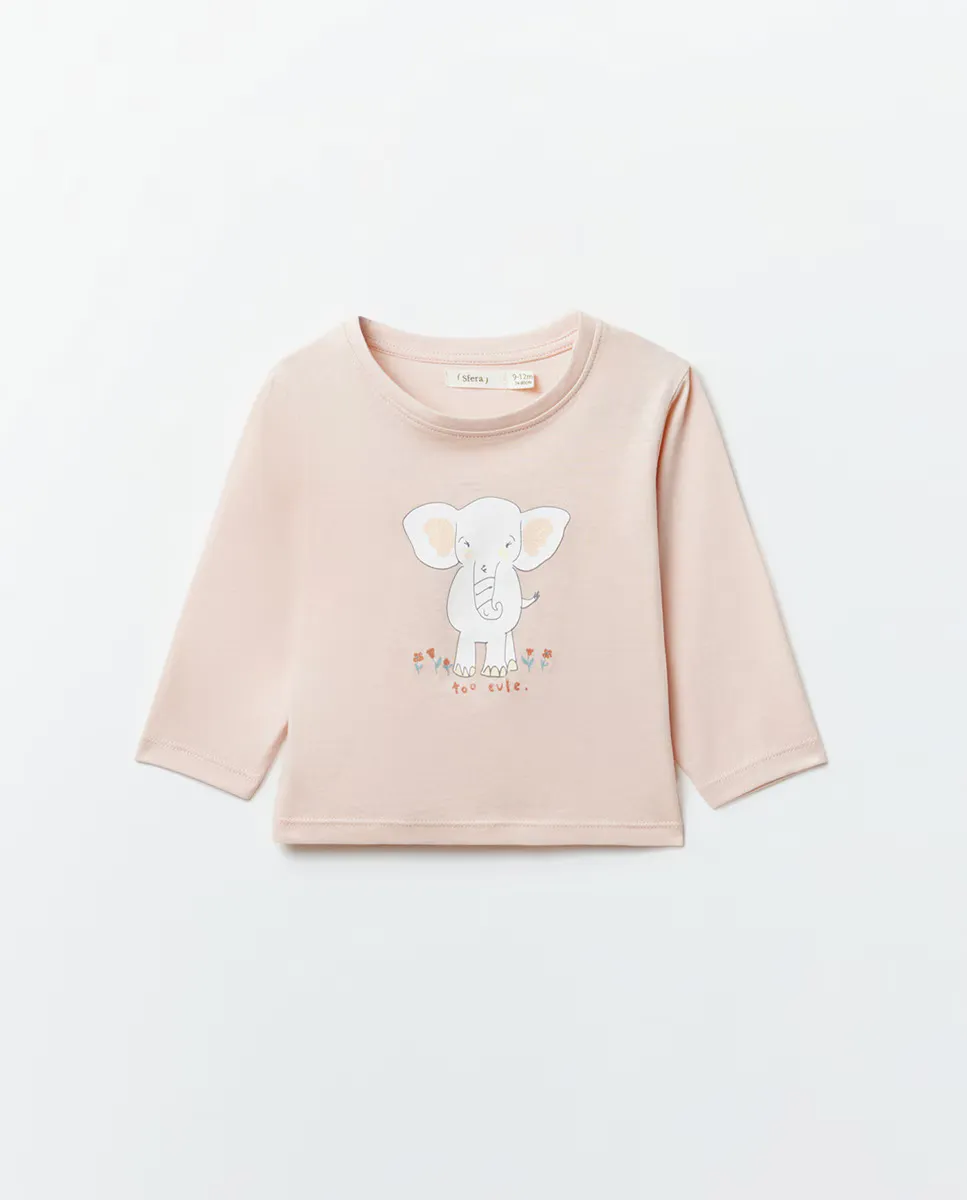 

Футболка с рисунком спереди Sfera, розовый