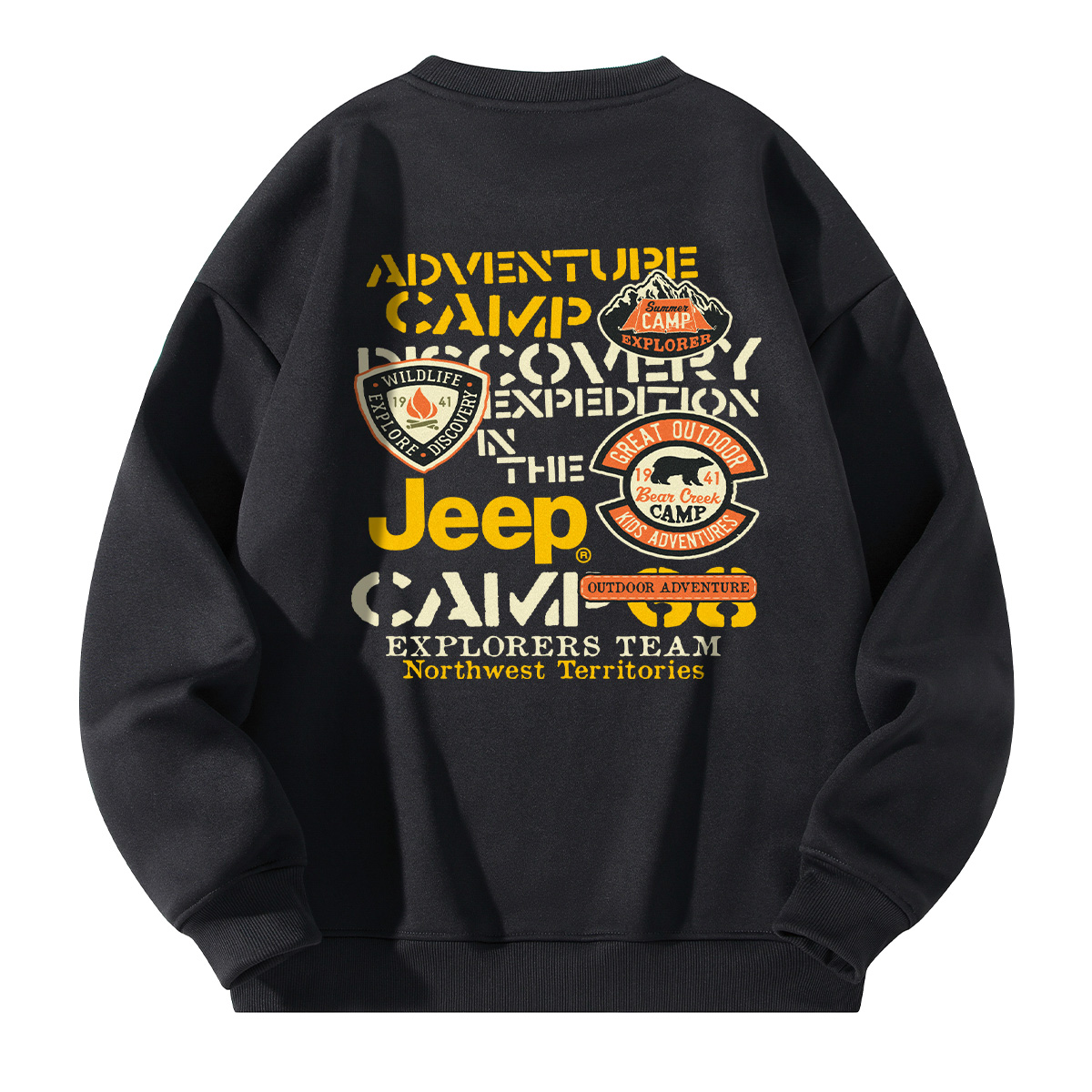 

Свитшот Unisex Crew Neck Moderate Regular Jeep, черный [fleece-lined]