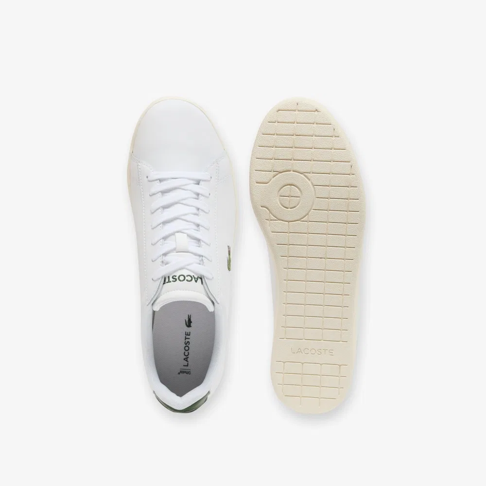 Мужские низкие кеды Carnaby Evo бело-зелёные от Lacoste — фото 4