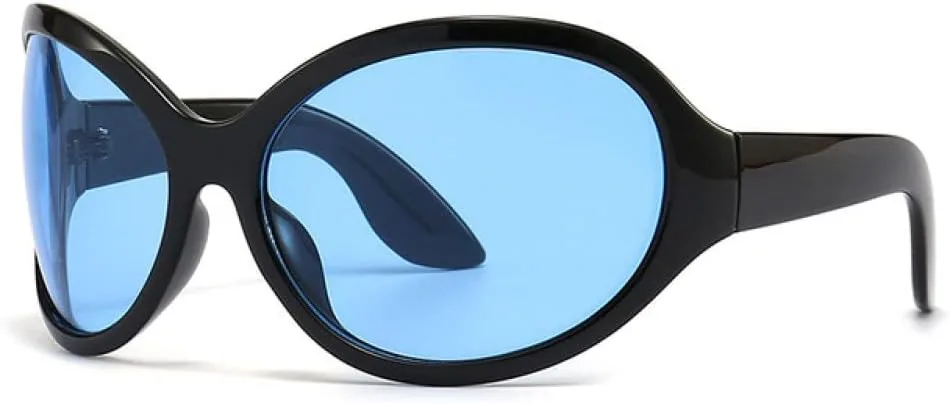 

Ретро-очки большого овального размера для женщин и мужчин, солнцезащитные очки, женские солнцезащитные очки с защитой от УФ-излучения UV400 generic, Black Blue