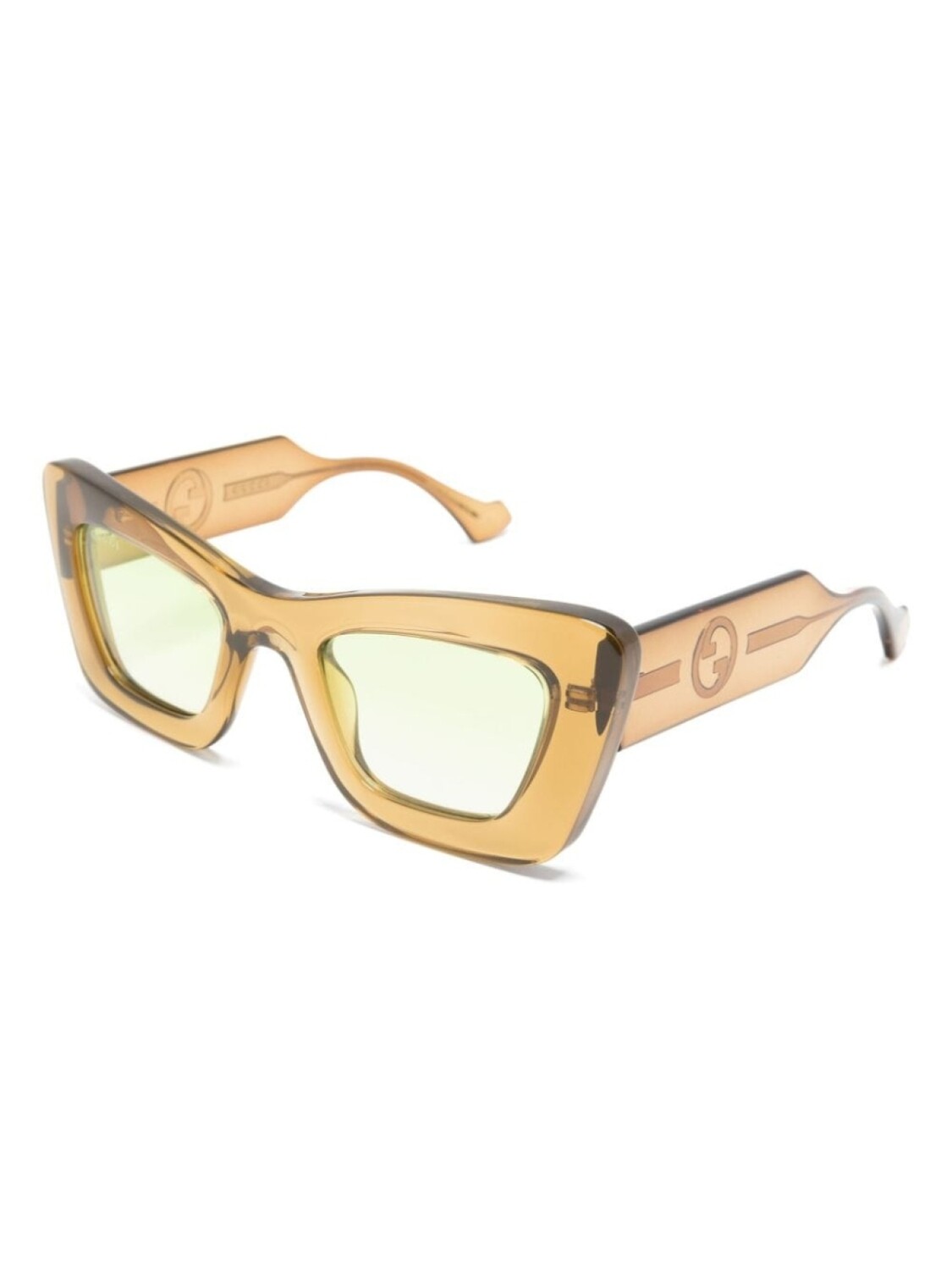 Gucci Eyewear солнцезащитные очки в прозрачной оправе, коричневый — фото 2
