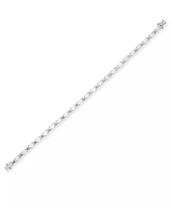 

Теннисный браслет с голубым топазом (8 карат) и белым топазом (7/8 карат) из стерлингового серебра (также доступен с аквамарином, перидотом и опалом) Macy'S, opal