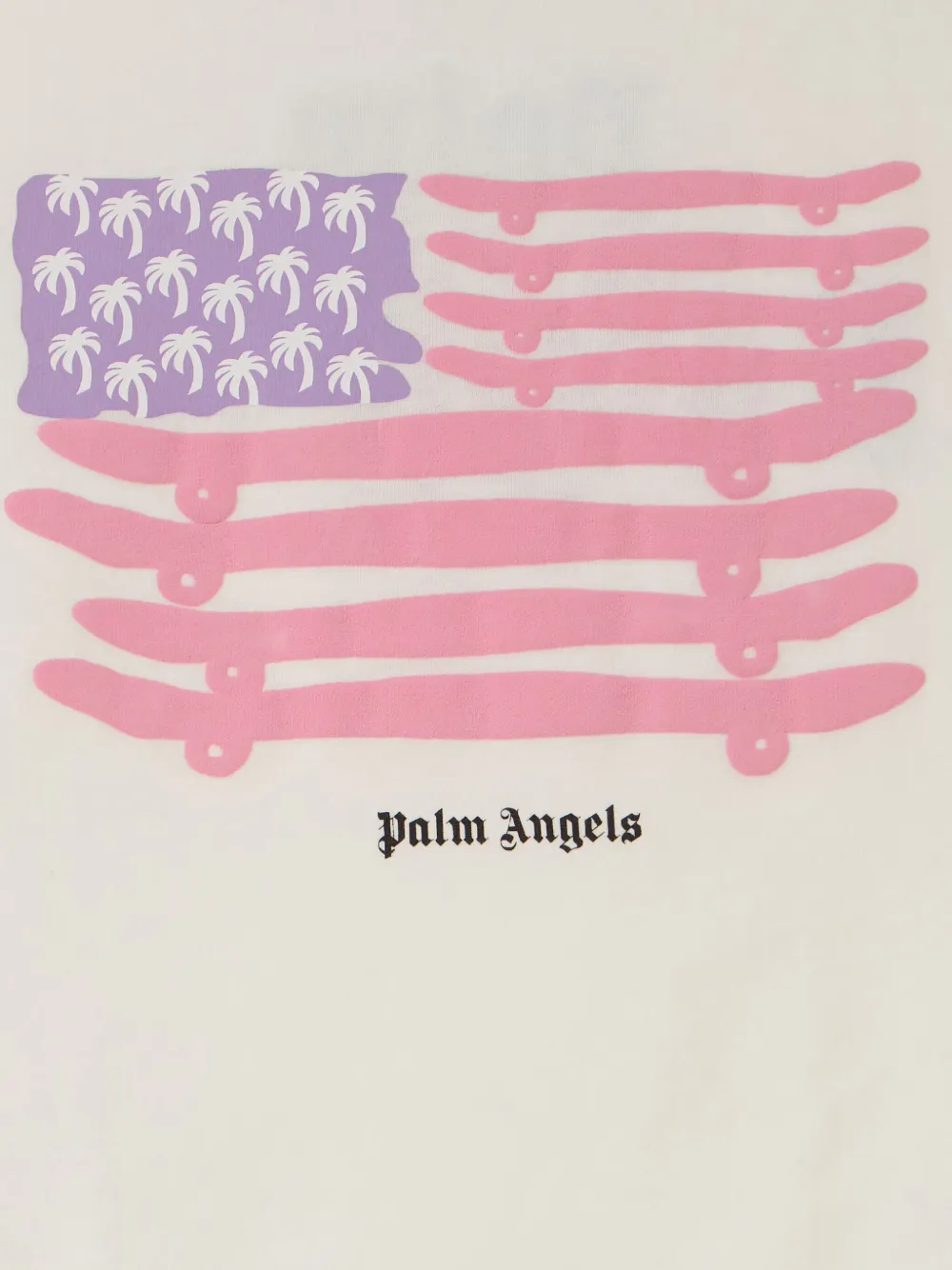 Футболка с принтом Palm Angels Kids, светло-бежевый — фото 3