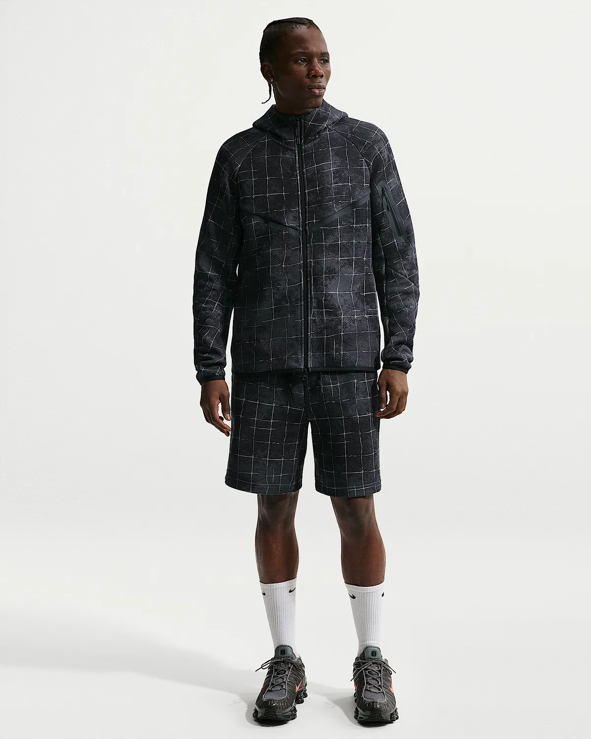 Мужская флисовая куртка на молнии Nike Tech Windrunner, Iron Grey/Black — фото 4