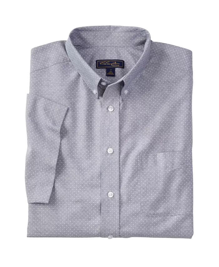 

Мужская немнущаяся короткорукавная рубашка Oxford Dress Shirt KingSize, синий