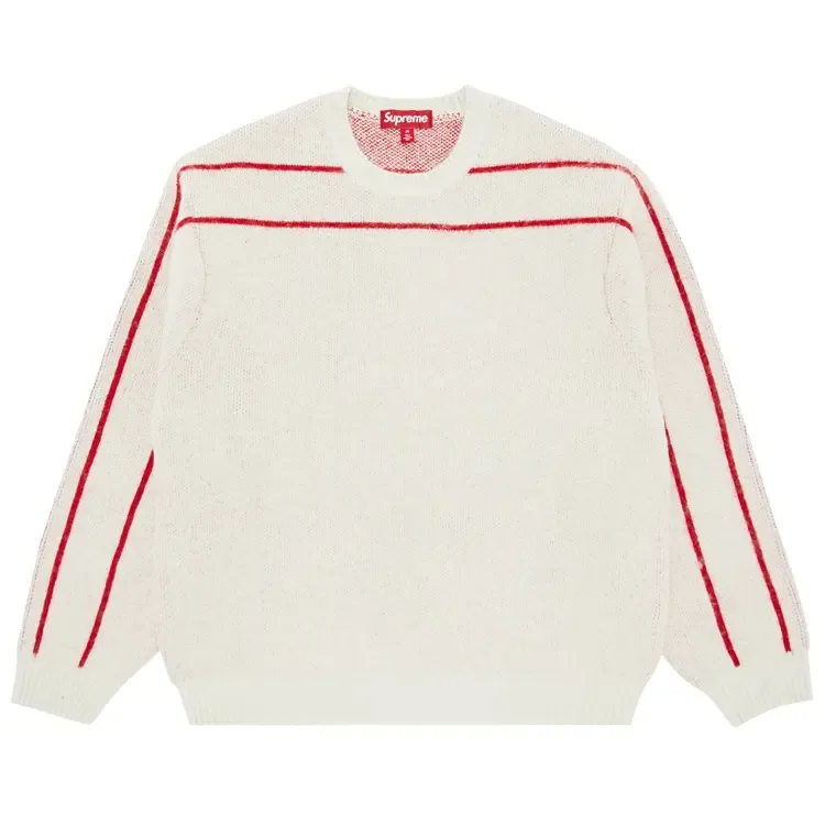 Свитер Supreme с полосками на спине, белый