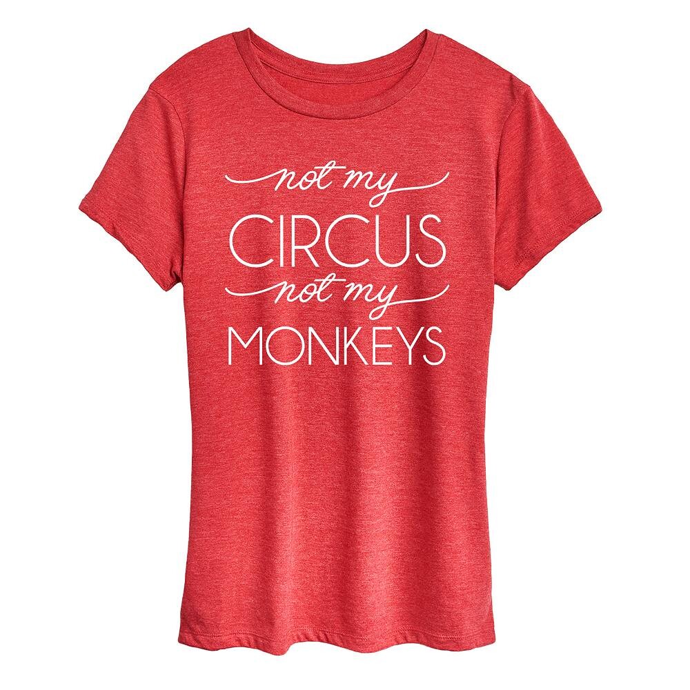 

Женская футболка с рисунком Not My Circus Not My Monkeys Licensed Character, цвет Heather Red