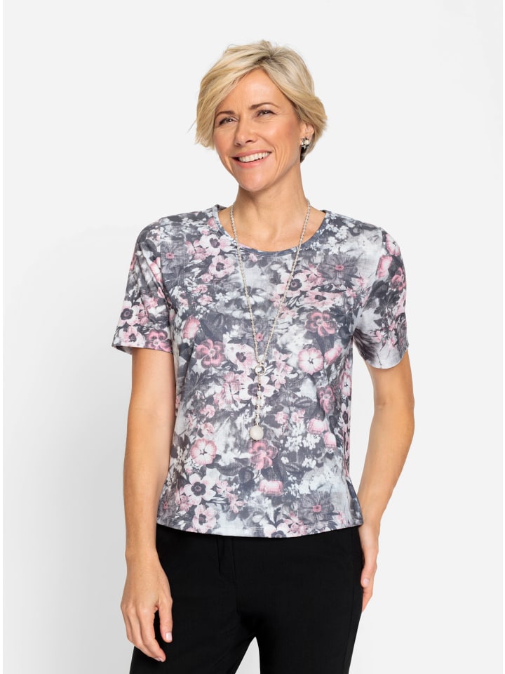 

Рубашка с круглым вырезом цвета экрю и принтом пыльной розы WITT WEIDEN