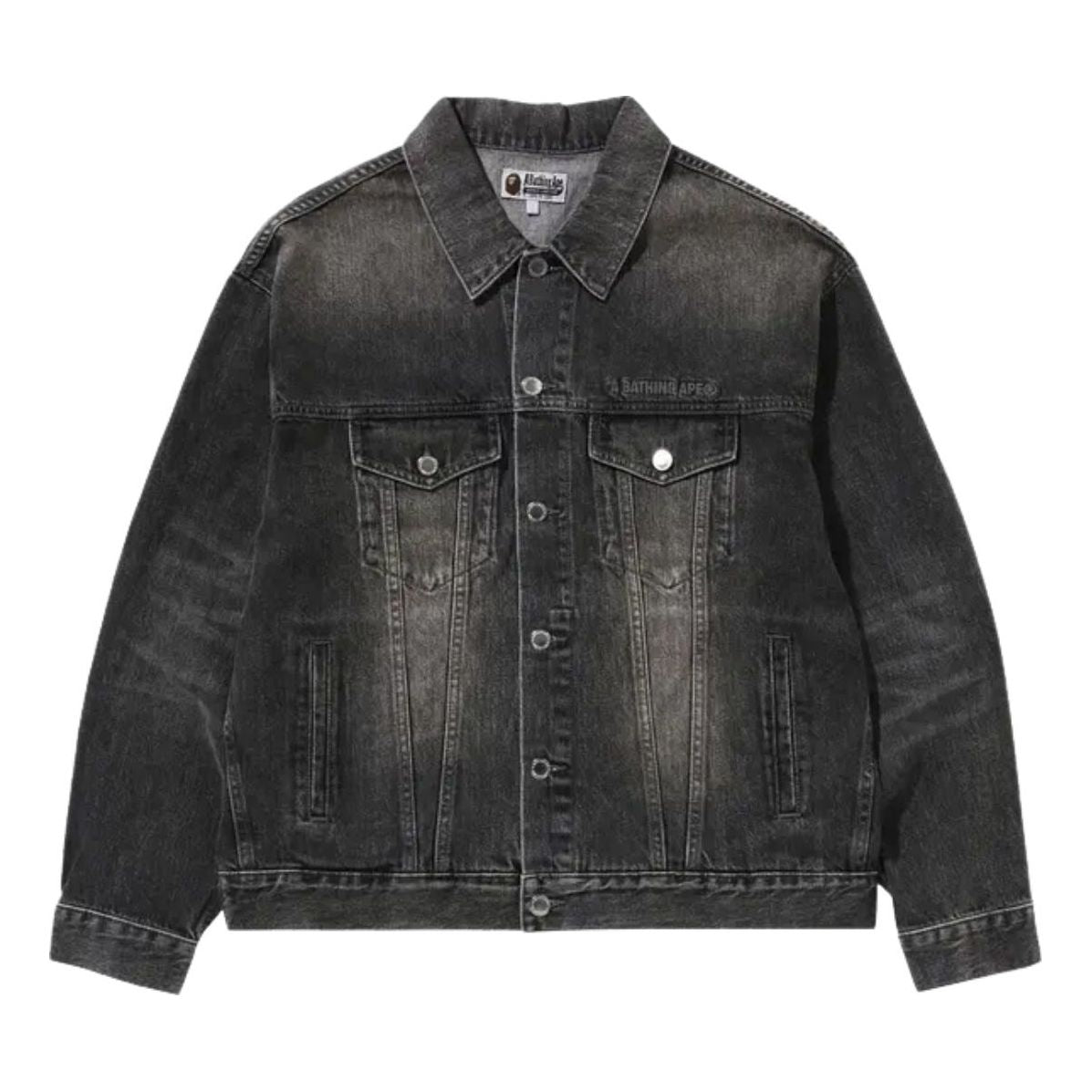 

Джинсовая куртка-тракер A Bathing Ape с эффектом потертости, цвет «черный»