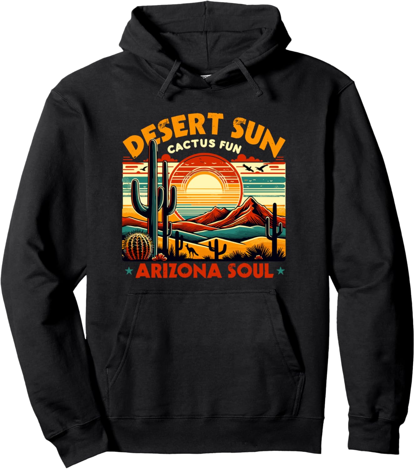 

Худи Desert Lover's Sun, Cactus Fun - Arizona Geographic Attitude Cactus Lover Gardener - Dressedforduty, черный