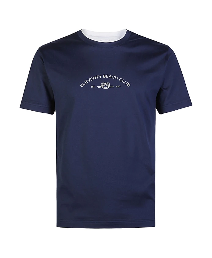 

Спортивная хлопковая футболка с круглым вырезом Eleventy, синий