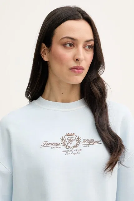 Худи женское хлопок Tommy Hilfiger, синий — фото 4