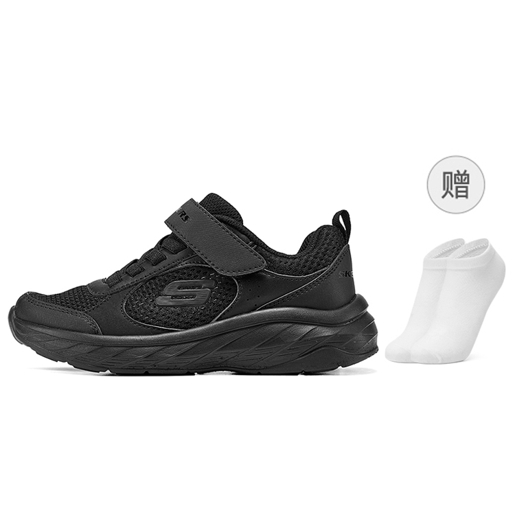 

Антиударные, устойчивые к истиранию и дышащие детские беговые кроссовки Black Kids Skechers Kids, черный+Giveaway