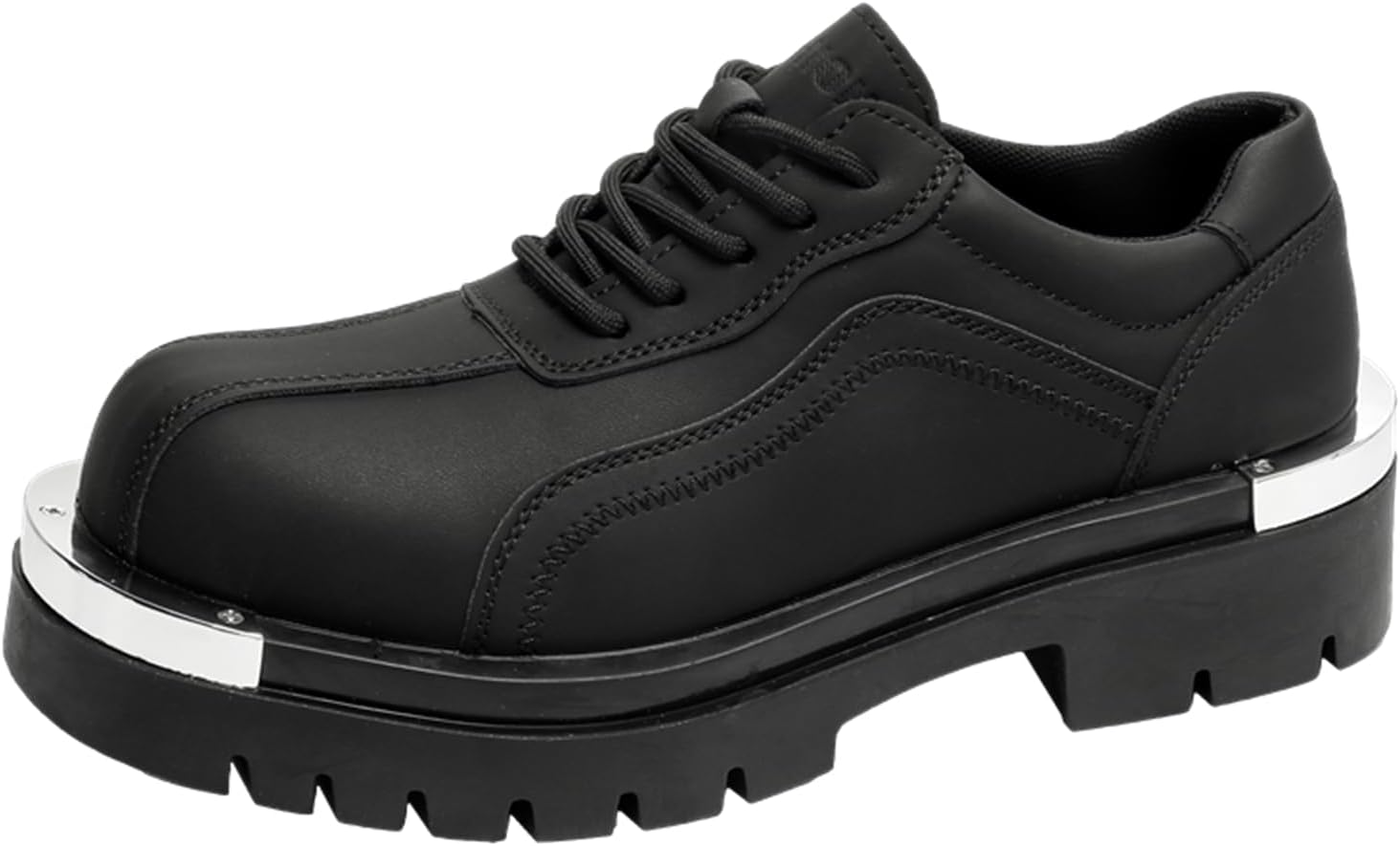 

Мужские повседневные кожаные туфли на платформе с шнуровкой, оксфорды, ретро с круглым носком, удобные лоферы, туфли для смокинга, прогулочные и водительские мокасины Netehadi, черный