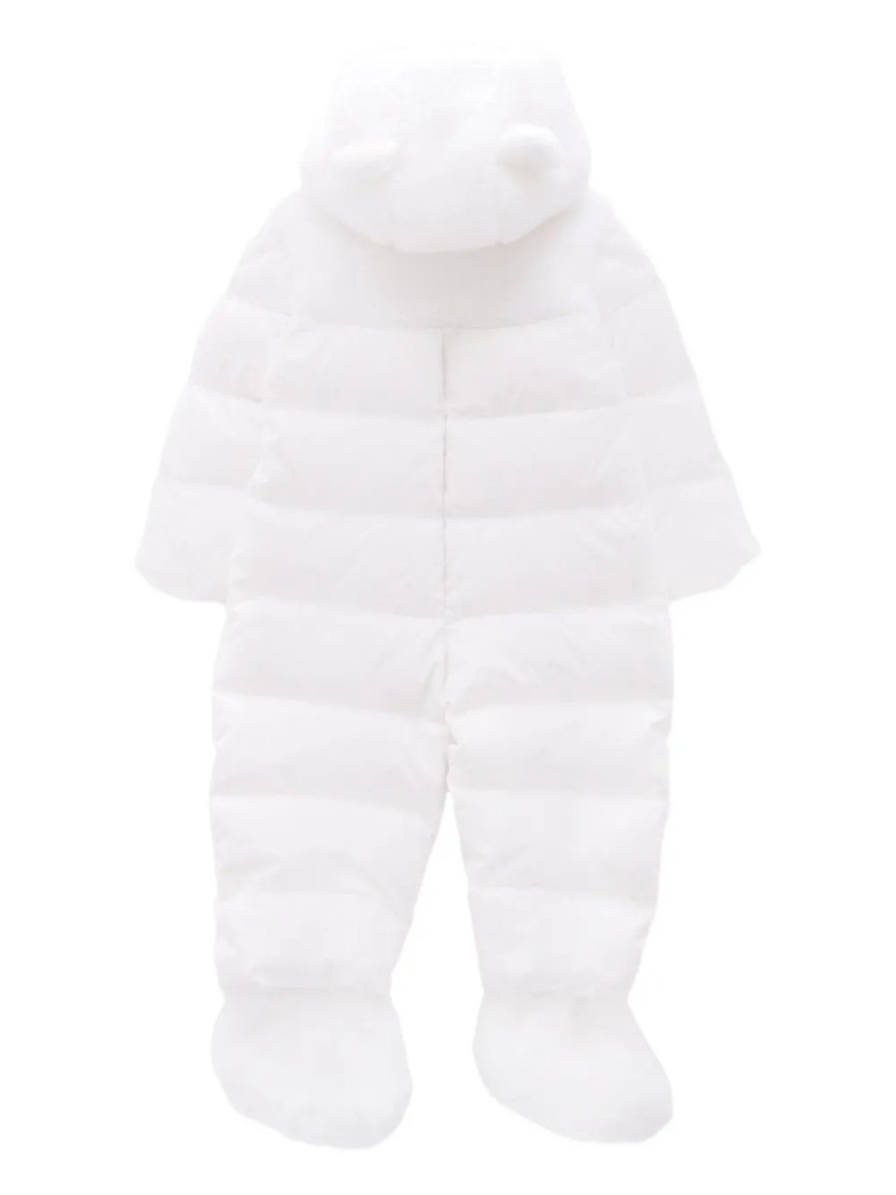 Moncler Enfant стеганый зимний комбинезон с капюшоном, белый — фото 2