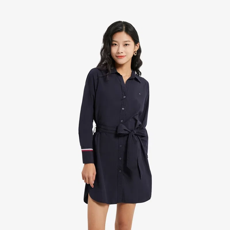 Платье с длинным рукавом Tommy Hilfiger темно-синее — фото 4