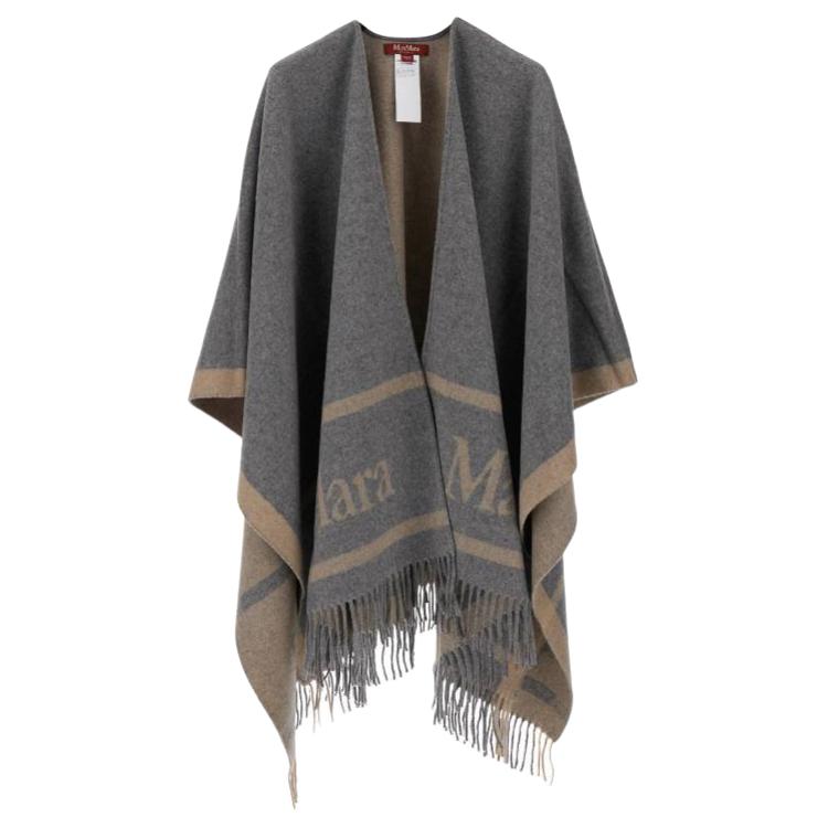 

MaxMara Серый женский шерстяной платок, Gray