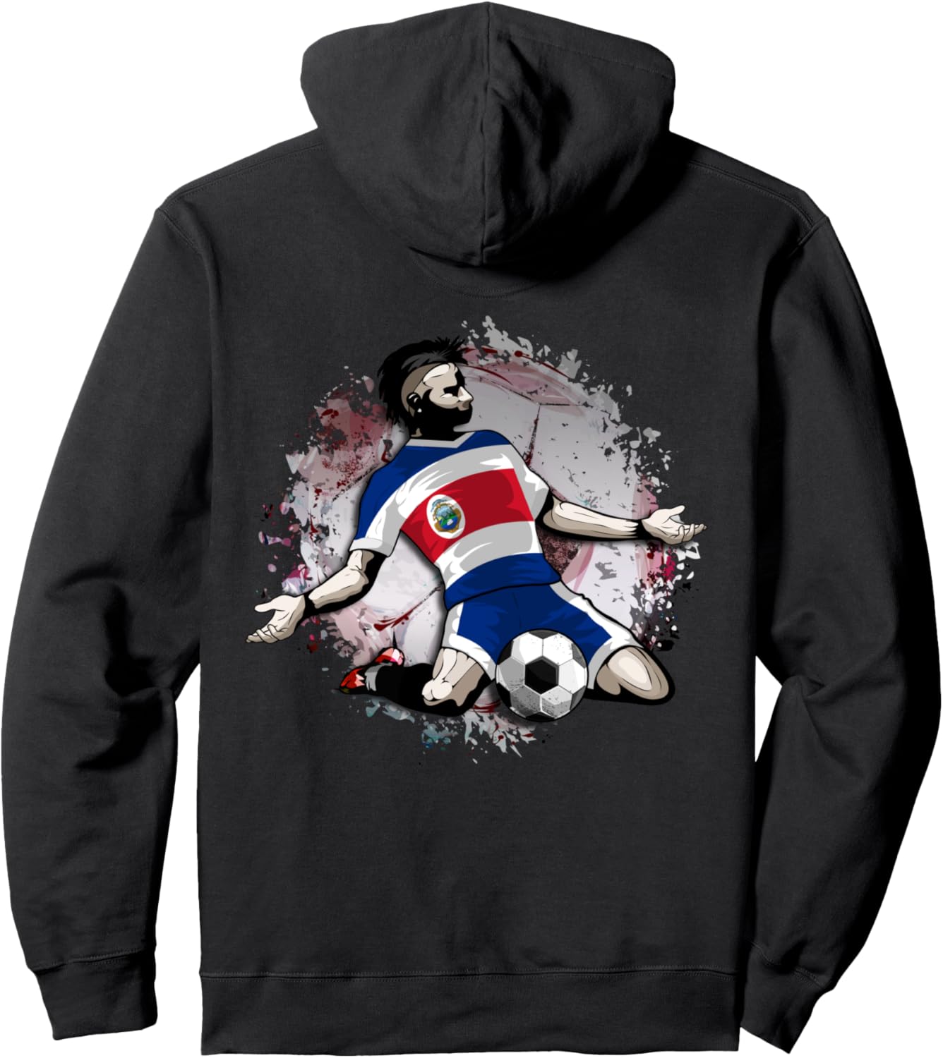 

Худи с рисунком, посвященным футболу Коста-Рики - для футбольных фанатов Teeisle Costa Rica Football, черный