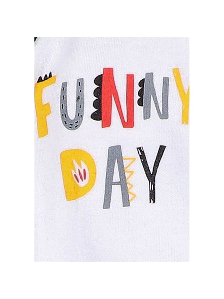 Nini Боди с длинными рукавами "Funny Day" белого цвета — фото 2