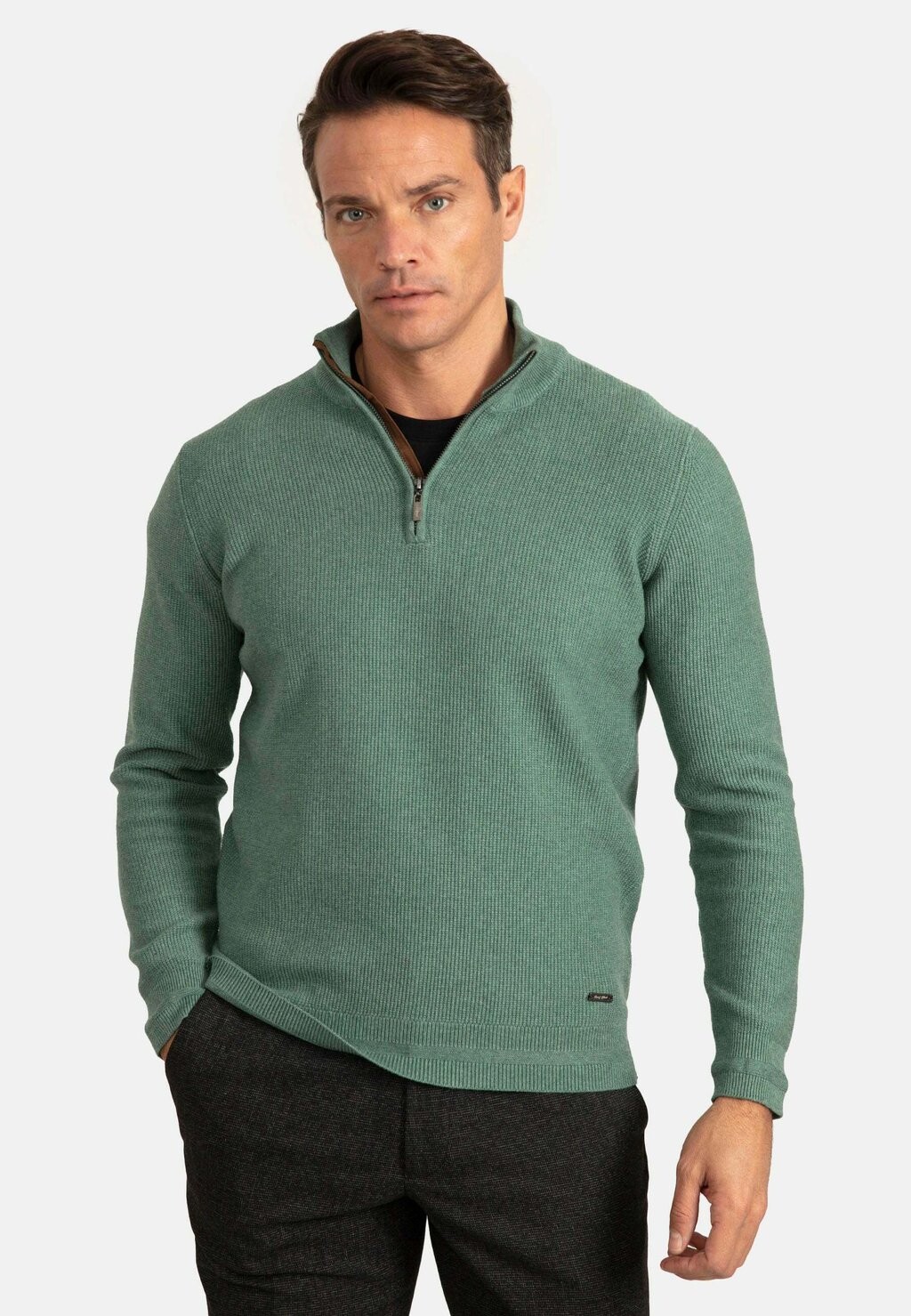

Свитер Arm Patched Half Jacey Quinn, цвет green melange