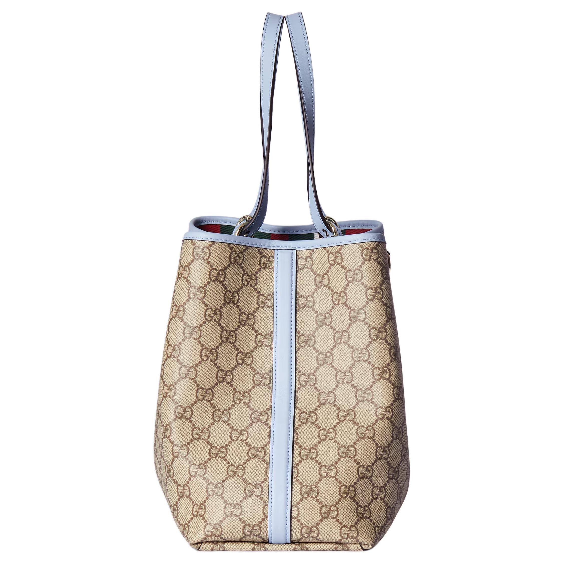Сумка GUCCI GG Emblem из канваса с покрытием, бежевая с темно-коричневым — фото 3