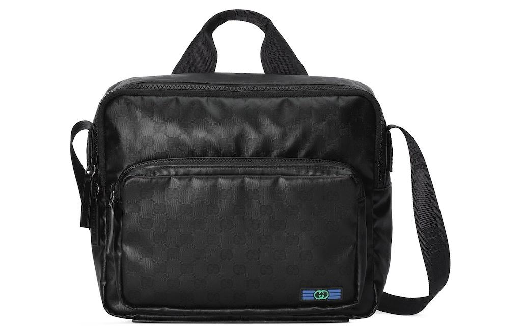 

Сумка-мессенджер из кожи и холста через плечо мужская черная GUCCI