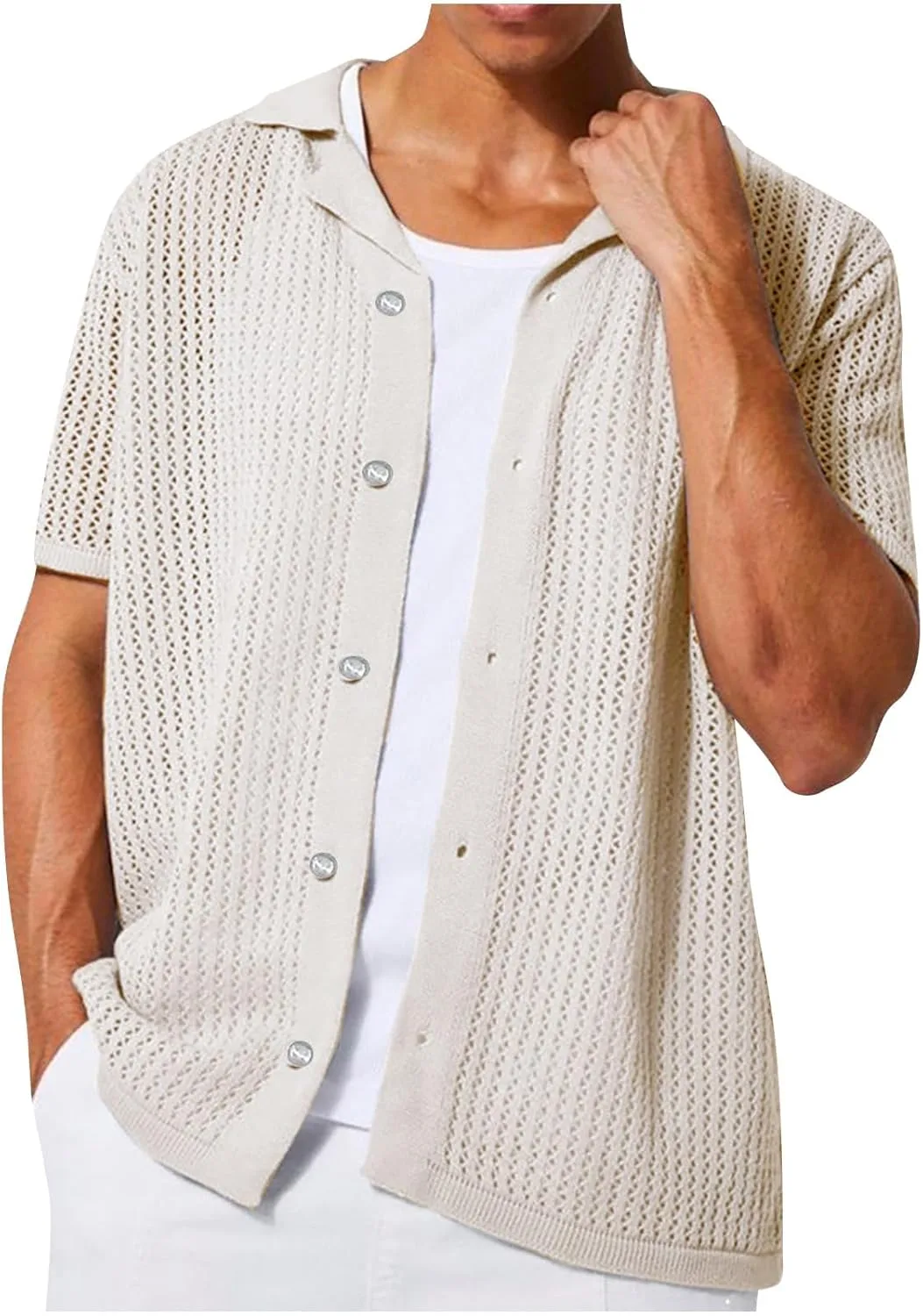 

Мужская рубашка с коротким рукавом Casual, летняя, легкая