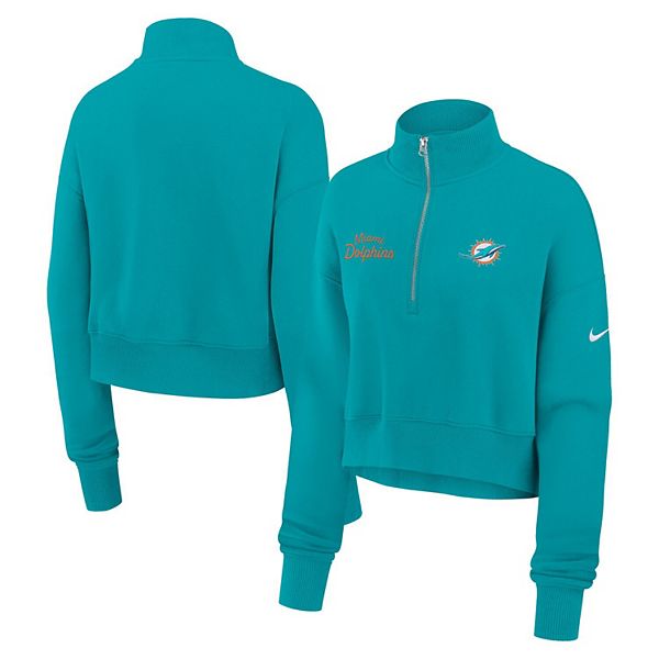 

Женский свитшот Aqua Miami Dolphins Primetime Phoenix с молнией до половины Nike