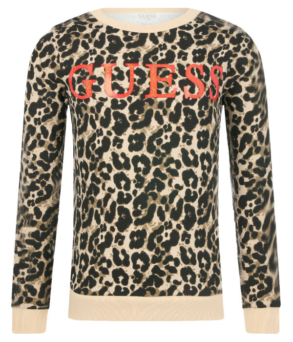 

Толстовка Guess Regular Fit с леопардовым принтом, бежевый