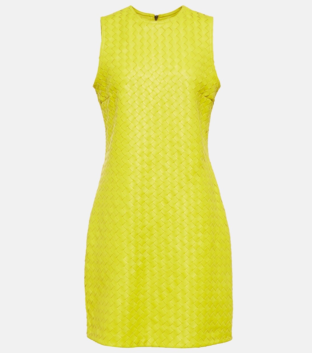 

Мини-платье из кожи Intrecciato BOTTEGA VENETA, желтый